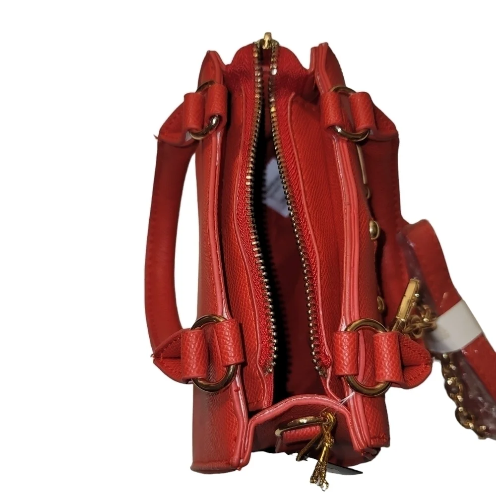 NWT Bebe Women's Kira Mini Satchel in Red - Picture 6 of 8